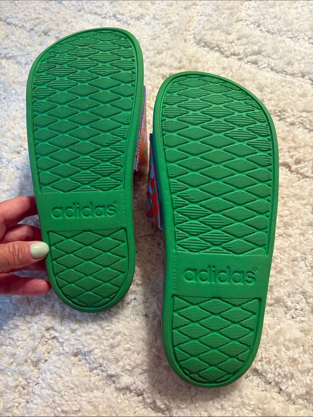 adidas Women’s FARM RIO Purple, Orange, Green Multi Athletic Slide Sandals - Picture 4 of 5